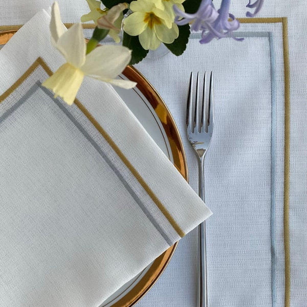 White Linen Napkins Etsy