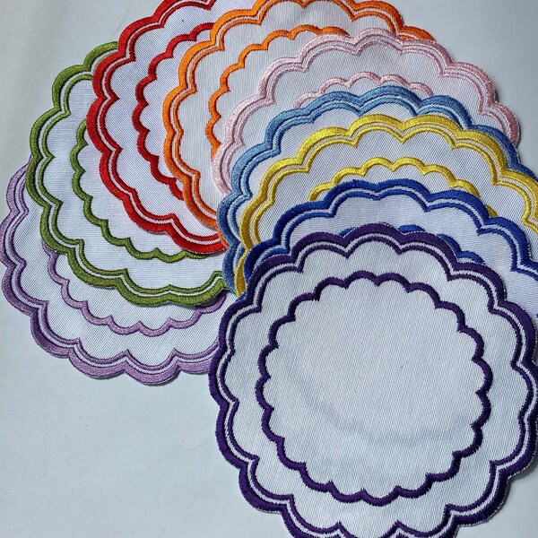 Scallop Edge Napkin Etsy