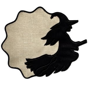 魔女のシルエット布製カクテルナプキン - 6インチ ハロウィン 刺繍 パーティー バー デコレーション -