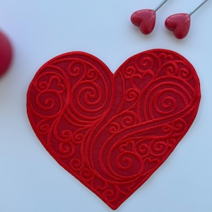 Custom Embroidered Heart Linen Cocktail Napkins- Personalized Wedding Decor- Valentines Day Coasters