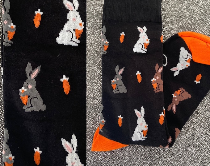 Floral and Bunny Socks, Yellow and Cream, Cute Kawaii Style Patterned ...