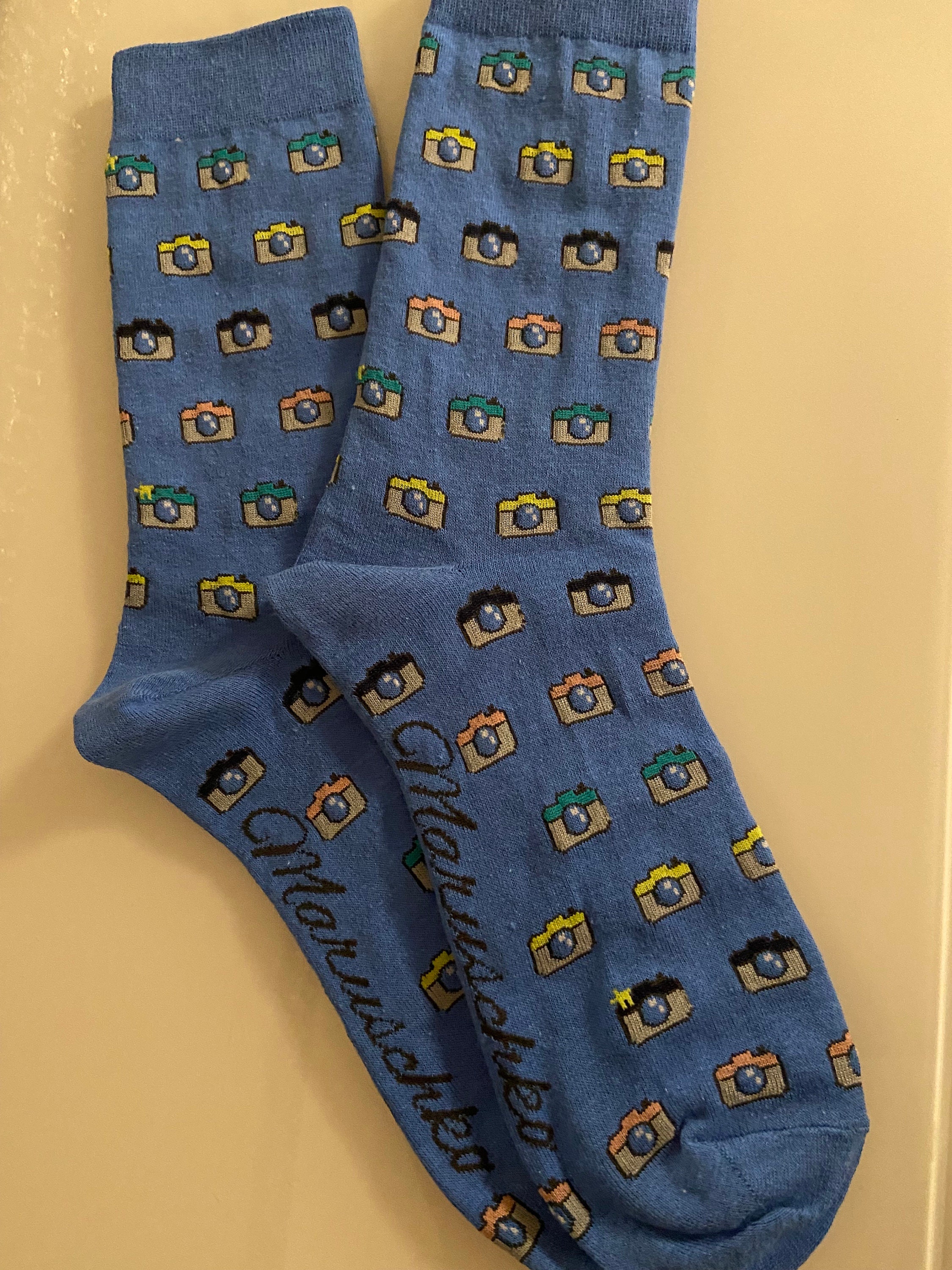 Socks cameras Medium Blue Maruschko Socks, Women and Men Sizes 3641