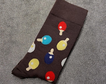 Socken„Tischtennis dunkelbraun “ Maruschko Socks, Damen und Herren-Größe 36-41, 42-45 und 46-49, Baumwolle,Polyamid,Elasthan