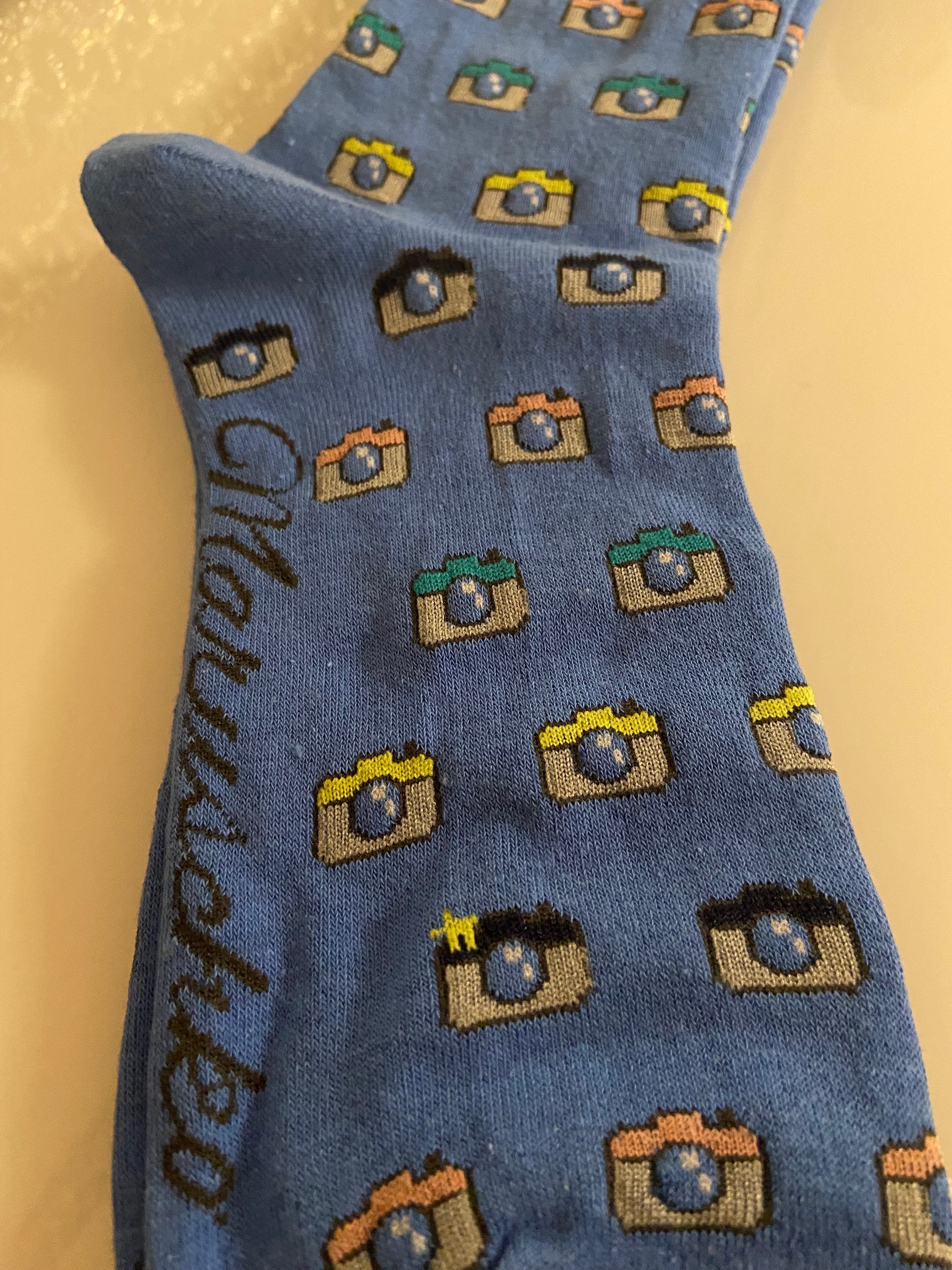 Socks cameras Medium Blue Maruschko Socks, Women and Men Sizes 3641