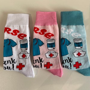 Socks "Nurse" white, pink and mint green Maruschko Socks "Sizes 36-40/41-44 Cotton, polyamide, elastane