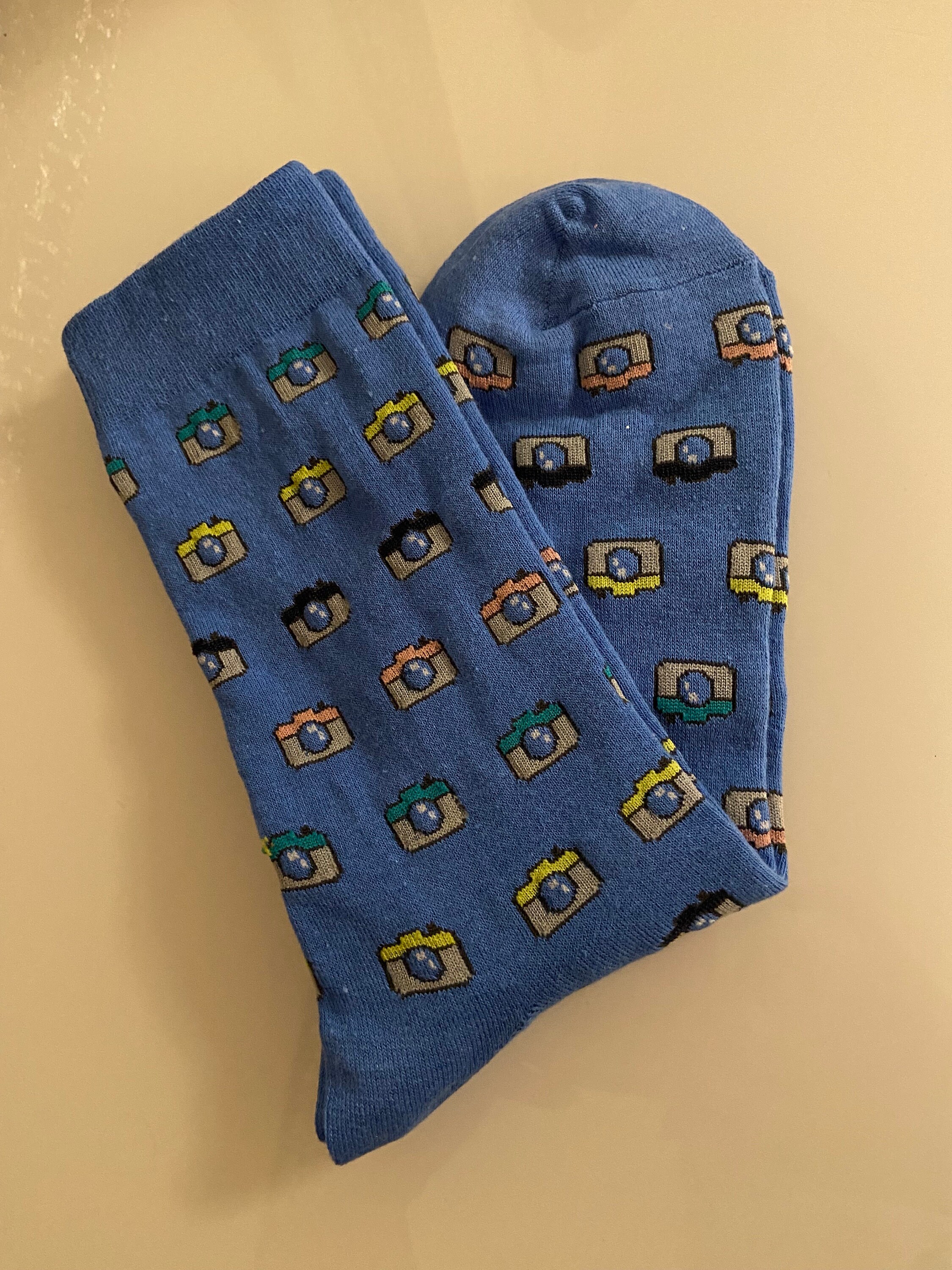 Socks cameras Medium Blue Maruschko Socks, Women and Men Sizes 3641