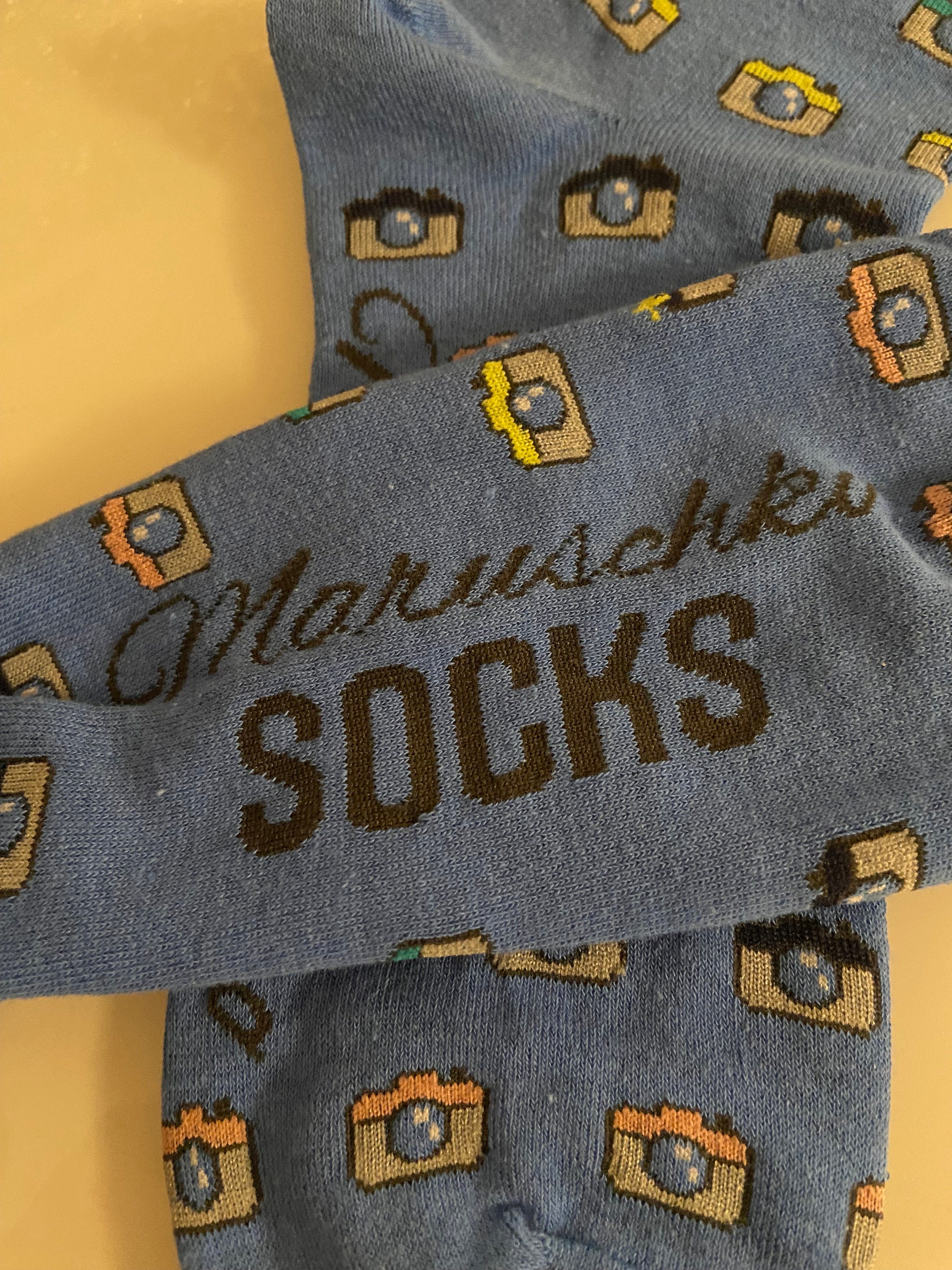 Socks cameras Medium Blue Maruschko Socks, Women and Men Sizes 3641