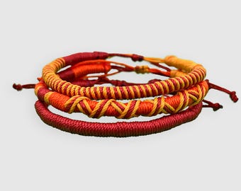 Braided Rope Bracelet Set of 3: Custom Fit Boho Friendship Jewelry