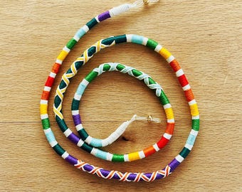 Boho Rope Colorful Eyeglass Cord, Handmade Sunglasses Chain, Rainbow Eyewear Strap, Glasses Holder