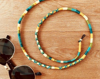 Boho Rope Colorful Eyeglass Cord, Handmade Sunglasses Chain, Green Blue  Eyewear Strap, Glasses Holder