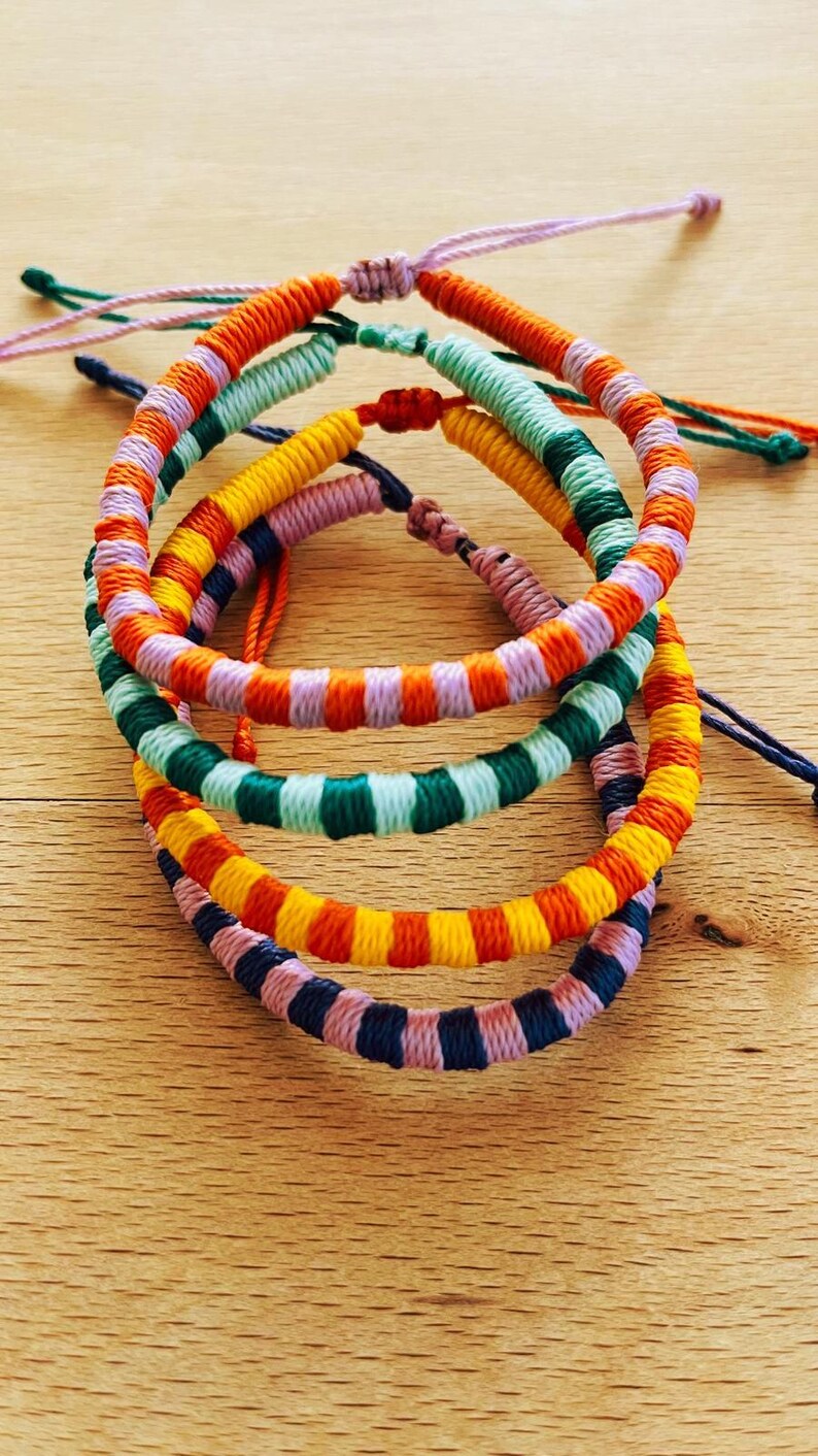 String Rope Bracelets Rope Bracelet, Adjustable Friendship Bracelets, Handmade String, Custom ...