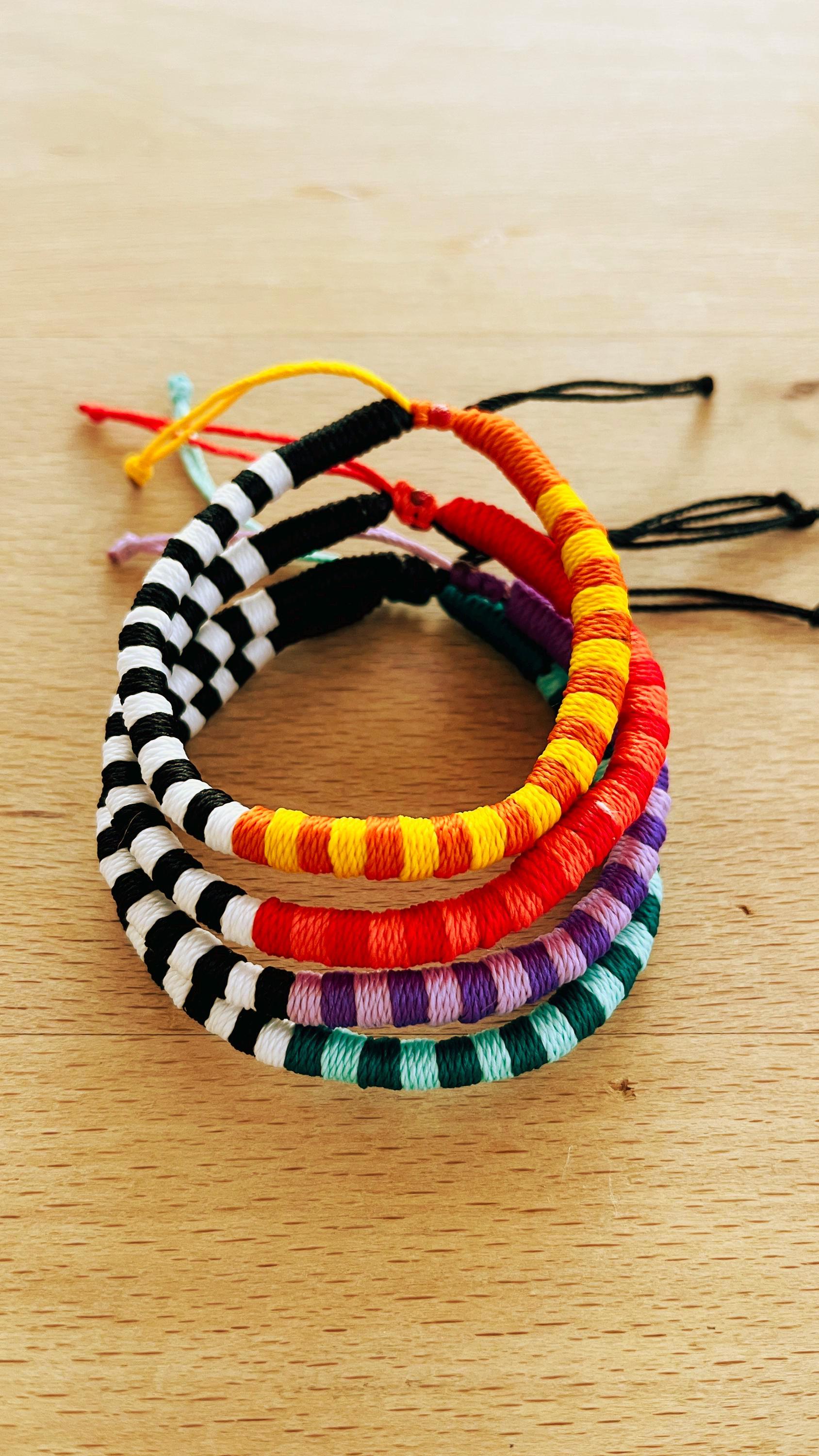 String Rope Bracelets Rope Bracelet, Adjustable Striped Friendship Bracelets, Handmade String ...