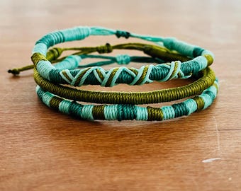Braided Rope Bracelet Set: Adjustable Woven Friendship Jewelry