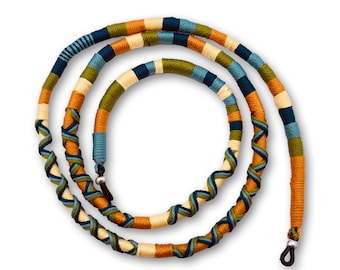 Boho Rope Colorful Eyeglass Cord, Handmade Sunglasses Chain, Green Beige Eyewear Strap, Glasses Holder