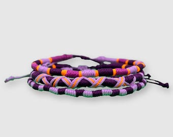 Boho Rope Bracelet Set: Personalized Friendship Jewelry, Adjustable Size