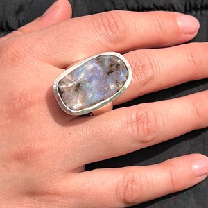 Queensland Mega Opal Ring in Silber Bild 2