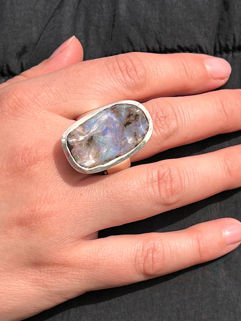 Queensland Mega Opal Ring in Silber Bild 2