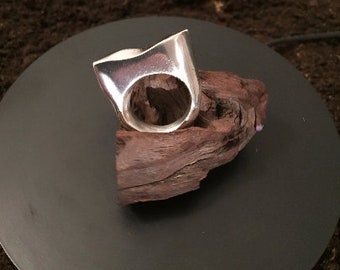 Massiver Silber Ring Silberwelle