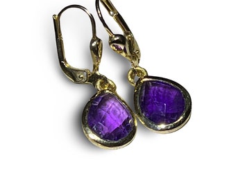 Amethyst Ohrringe 18Kt vergoldet