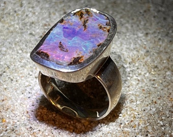 Queensland Mega Opal Ring in Silber