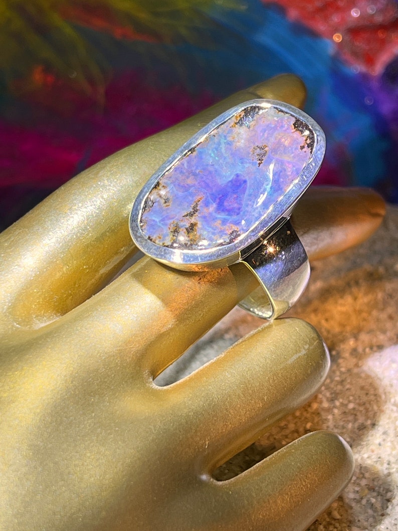 Queensland Mega Opal Ring in Silber Bild 6