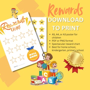 Cuadro de recompensas de estrellas personalizado para niños con lindas pegatinas Ideal para el seguimiento de objetivos de entrenamiento para ir al baño Cuadro de progreso de recompensas para niños pequeños