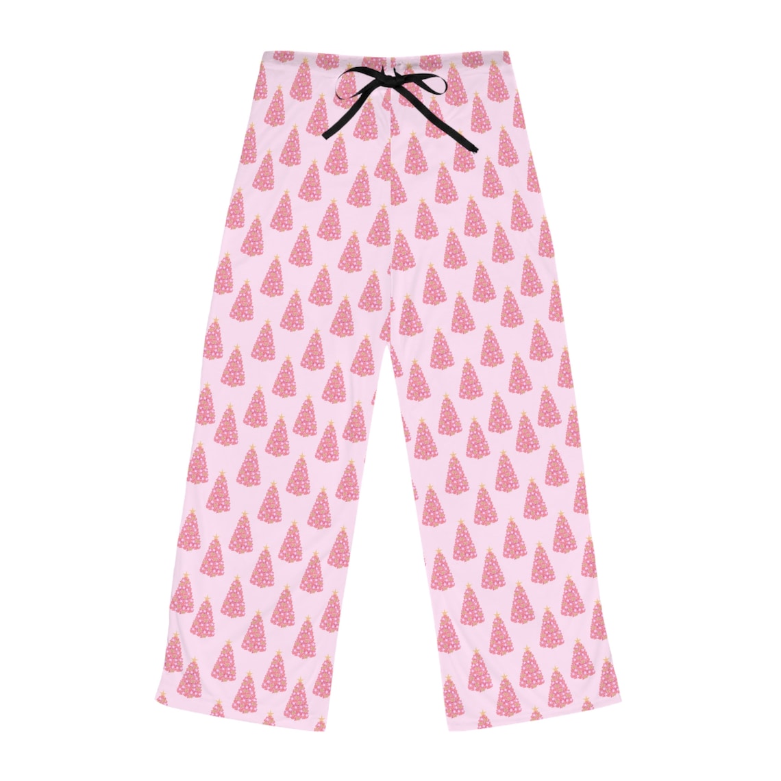 Ladies Pink Christmas Tree Pajama Bottoms Festive Holiday Etsy