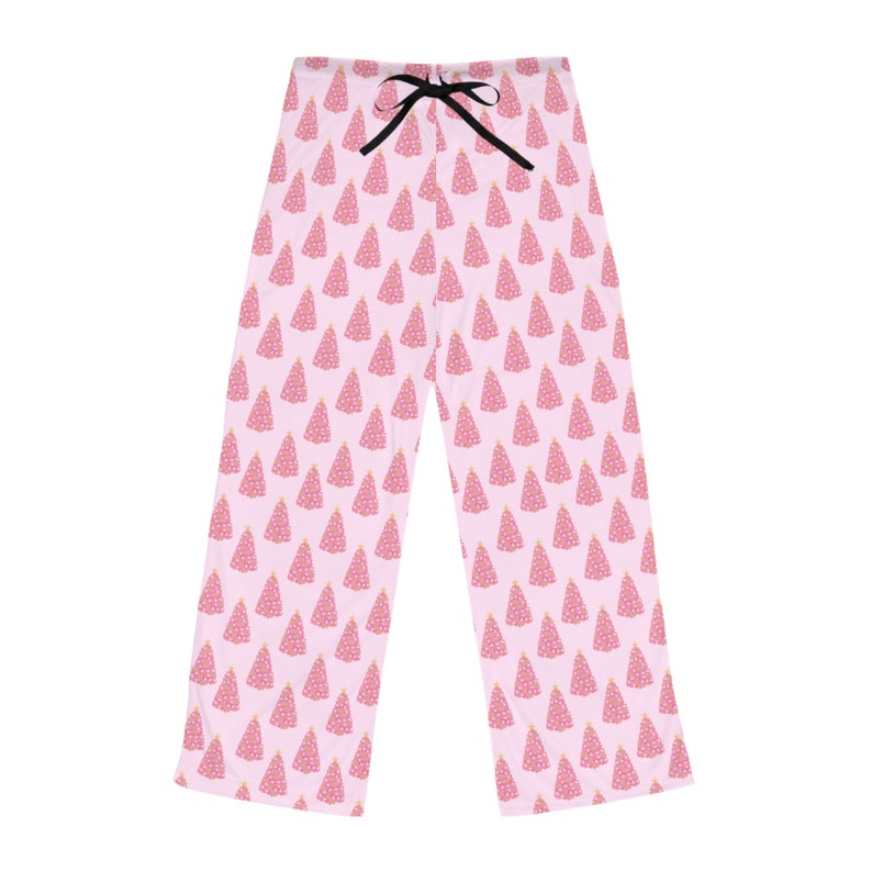Ladies Pink Christmas Tree Pajama Bottoms Festive Holiday Etsy