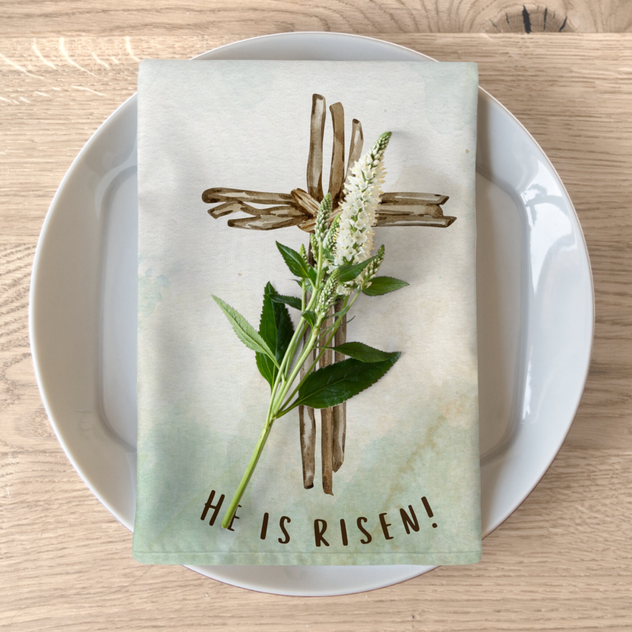 He is Risen Napkins, Easter Napkins, Christian, Christian Easter