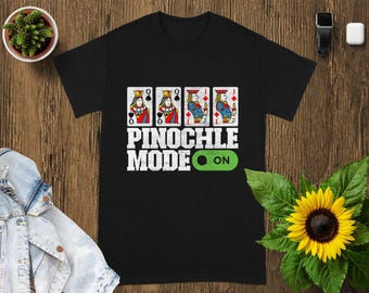 Pinochle Mode On T-Shirt - Vintage Card Game Graphic Tee