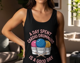 Cardio Drumming Tank Top Unisex Fitness Workout Shirt Gym Exercise Activewear Dance Apparel Gift for Athletes