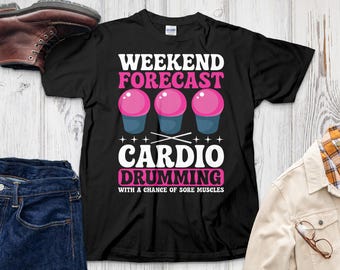 Funny Cardio Drumming T-Shirt: Music Workout Tee, Fitness Gift