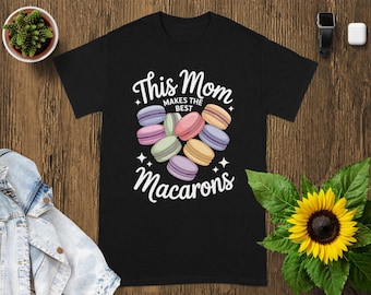 Macaron T-Shirt, French Pastry Graphic Tee, Dessert Lover Gift