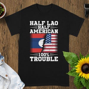 Laos USA Flag T-Shirt: Unisex American Laotian Pride Tee
