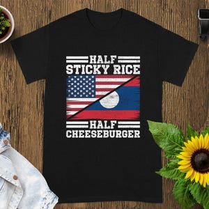 Laos USA Flag T-Shirt: Unisex American Laotian Pride Tee