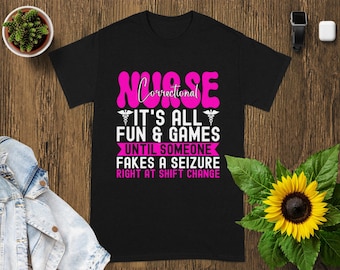 Lustiges Strafvollzugs Krankenschwester T-Shirt: Direkt beim Schichtwechsel, Krankenschwester Wertschätzung Geschenk