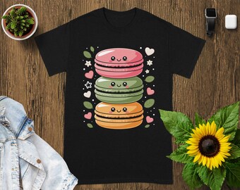 Macaron Stack T-Shirt, French Pastry Graphic Tee