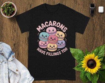 Macaron T-Shirt, French Pastry Graphic Tee, Dessert Lover Apparel