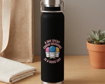 Cardio Drumming Copper Vacuum Insulated Bottle 22oz Stainless Steel Fitness Water Flask Workout Drinkware Gift