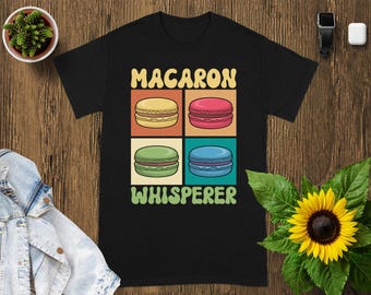 Macaron Whisperer T-Shirt, Colorful Dessert Graphic Tee