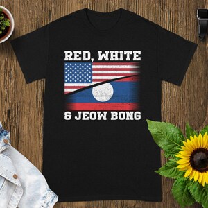 Laos USA Flag T-Shirt: Unisex American Laotian Pride Tee