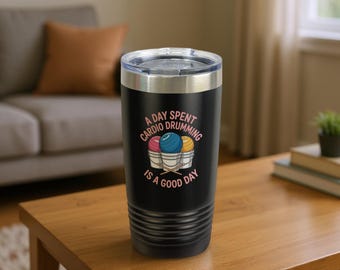 Cardio Drumming Insulated Tumbler 20oz Stainless Steel Fitness Travel Mug Workout Cup Double Wall Drinkware