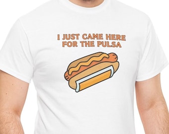 Funny Icelandic Hot Dog T-Shirt for Travelers, I just came for the pulsa (hot dog) Unique Icelandic tourist foodie tee, Hot dog lover gift