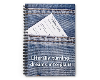 Trendy Denim cover Notebook for ideas, Denim dreams journal, Plan your dreams, Literally Inspirational Notebook Writing pad for Ideas goals