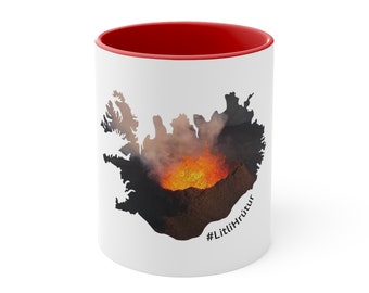 Iceland Volcano Coffee Mug Litli Hrútur Eruption Iceland nature mug volcano in Iceland Memorabilia Souvenir Volcano Mug Iceland gift