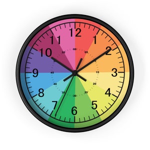 Kids Wall Clock Simple Wall Clock Learn to Tell the Time Educational How to tell time Children's clock Telling time Clock Learning Clock