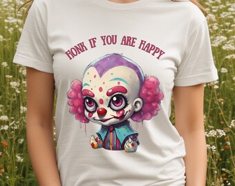 Clowncore shirt Creepy Cute Clown T-Shirt, inner clown dark humor emo clown tee,  Alternative fashion shirt Clown Aesthetic graphic shirt