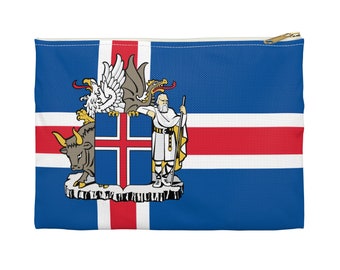 IJsland accessoire reisetui, essentiële reisorganisator opbergtas, IJslandse vlag Code of Arms zakje, IJsland memorabilia souvenircadeau