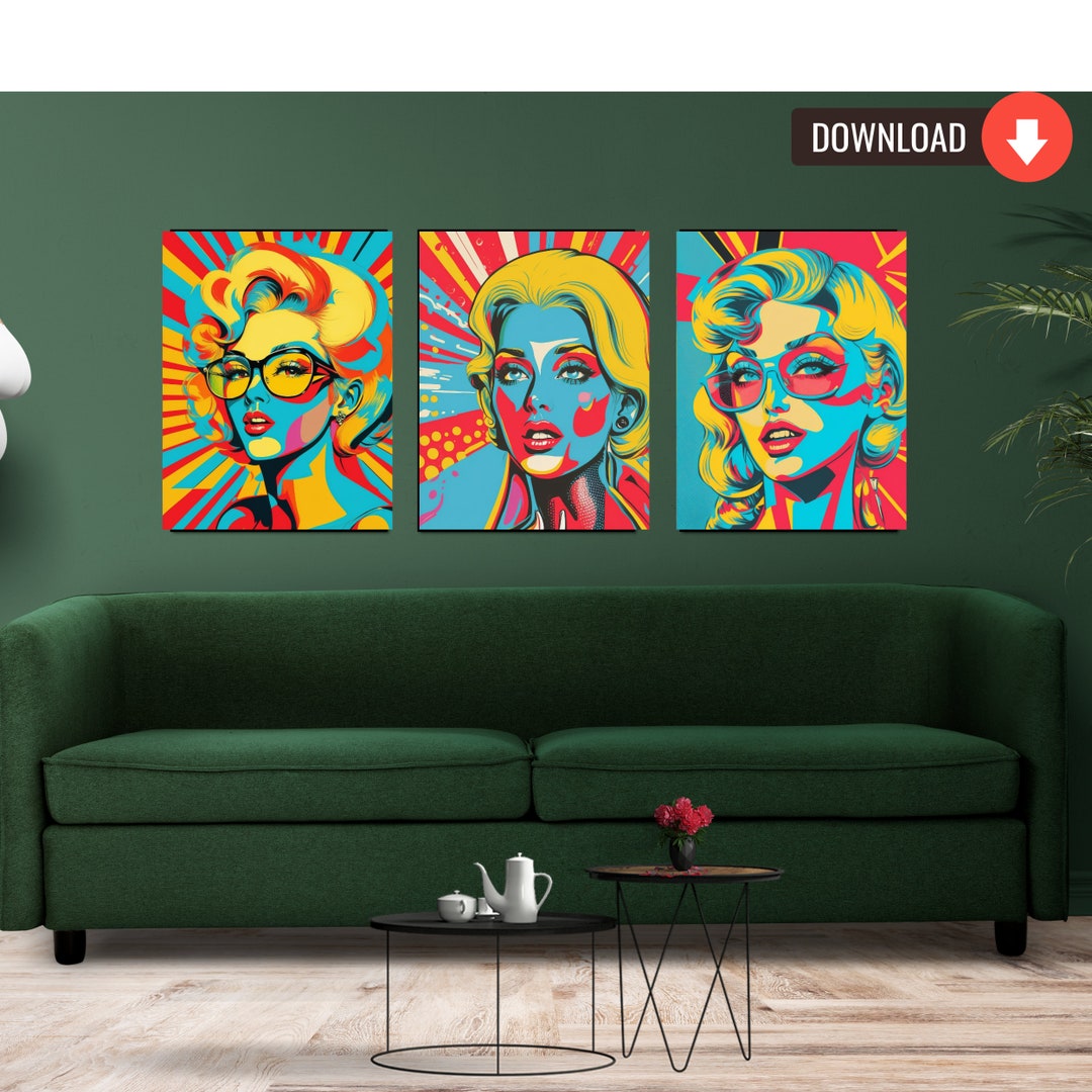 Pop Culture Wall Art Colorful Pop Art Posters Pop Culture Etsy