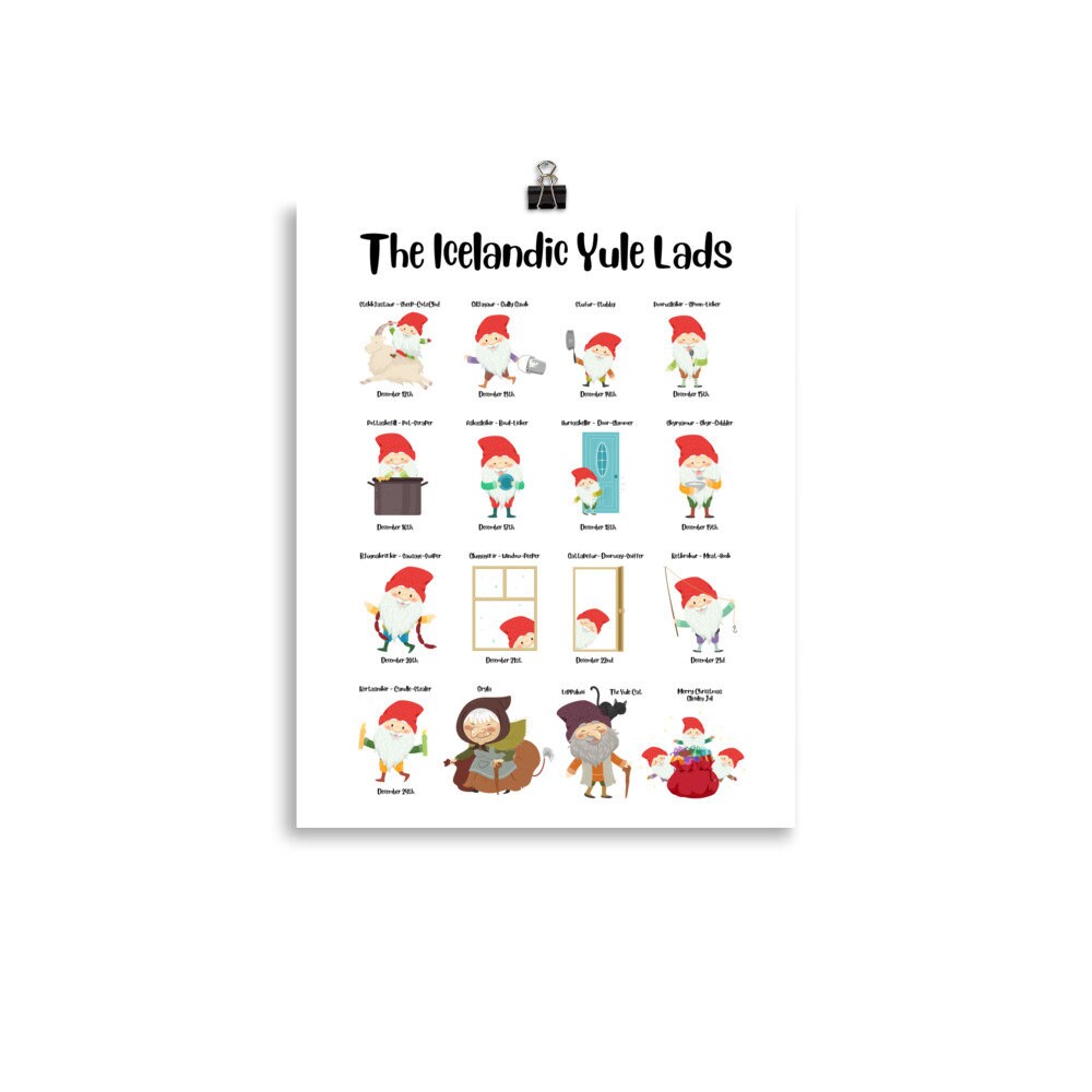 The Icelandic Yule Lads Poster. Get to Know the Icelandic Folklore of ...